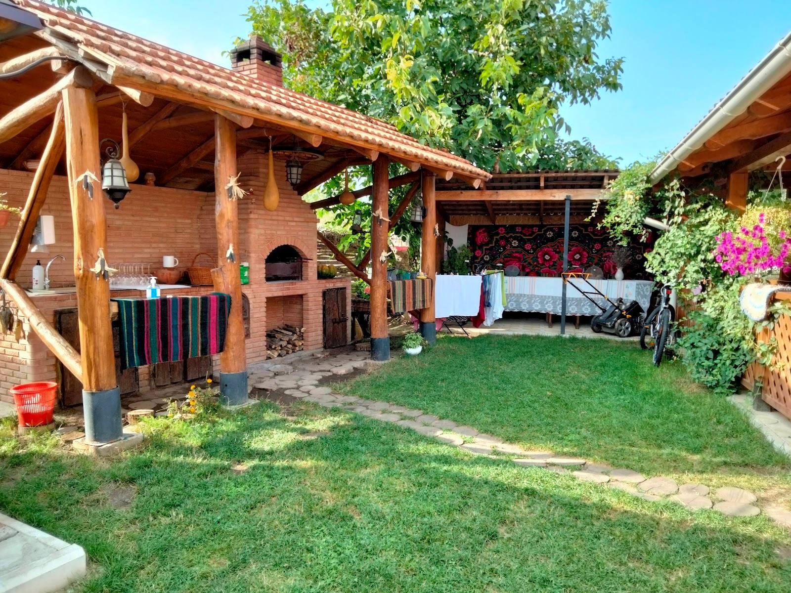 Rustic wooden venue with courtyard space and traditional architecture
