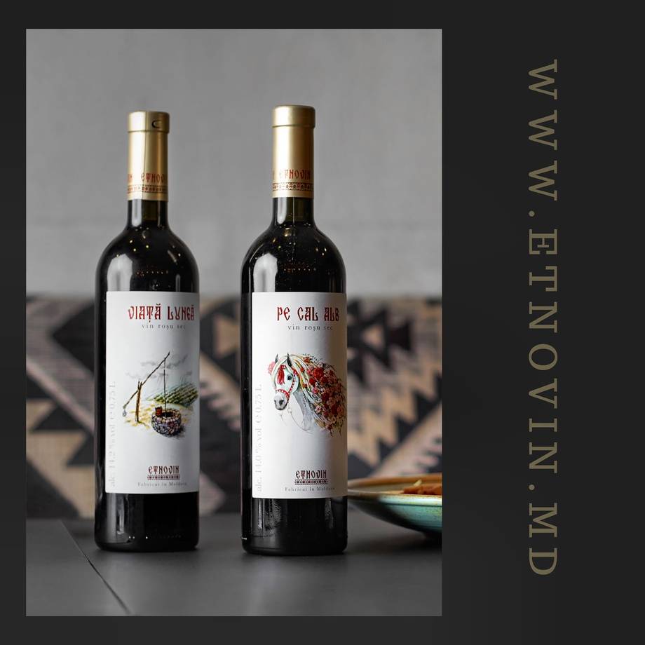 Two bottles of Etonian Md wine with branded labels against a neutral backdrop