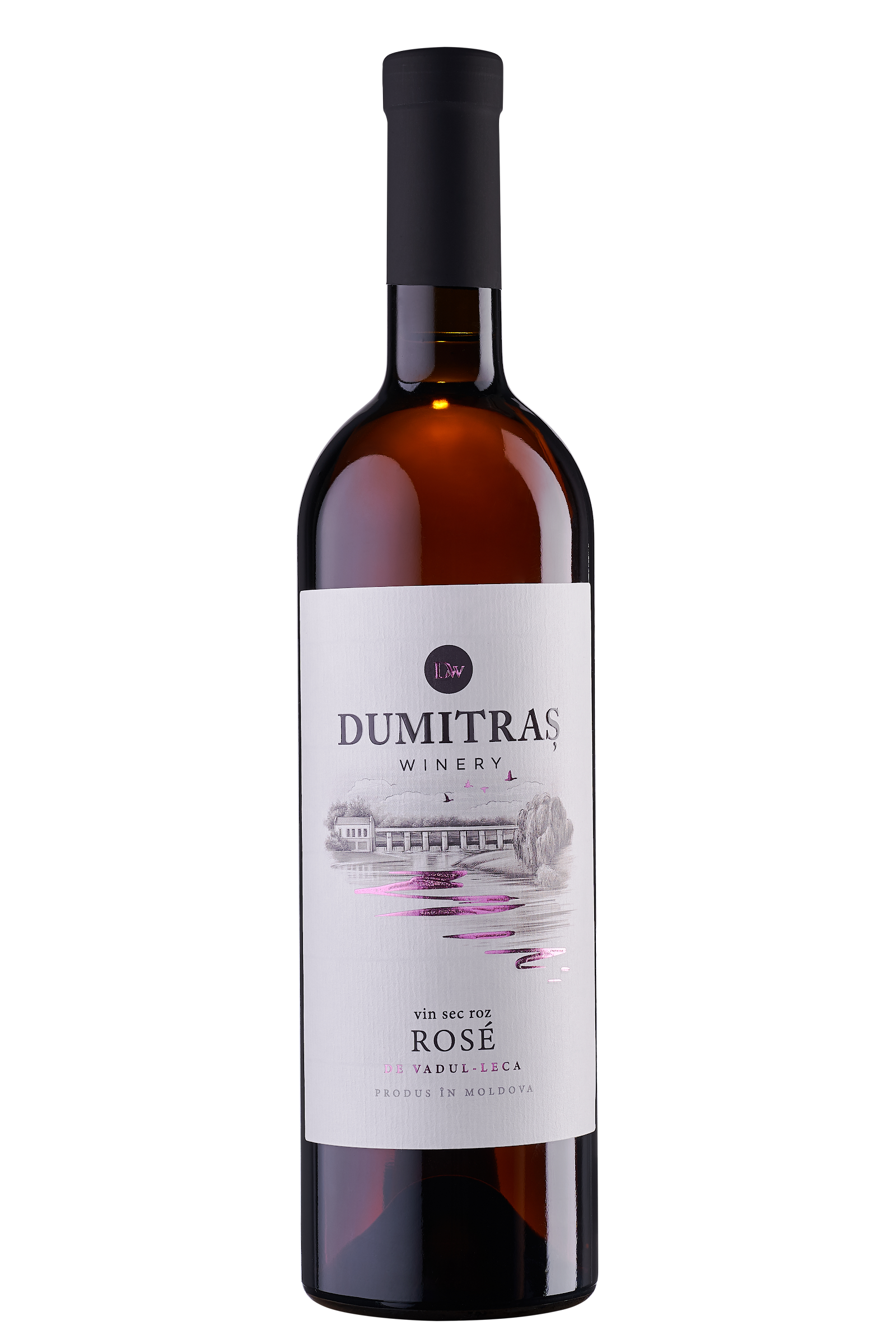 Dumitras Winery rosé wine bottle product shot