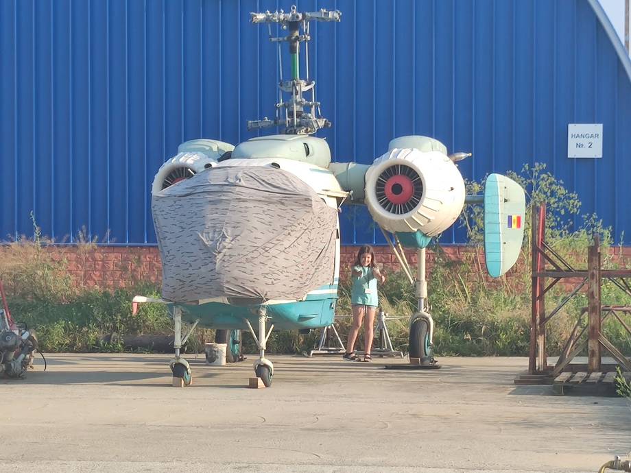 Submarine replica and maritime equipment display at activity venue