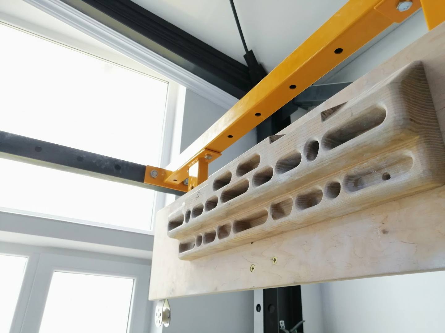 Construction phase with ceiling beams and HVAC infrastructure
